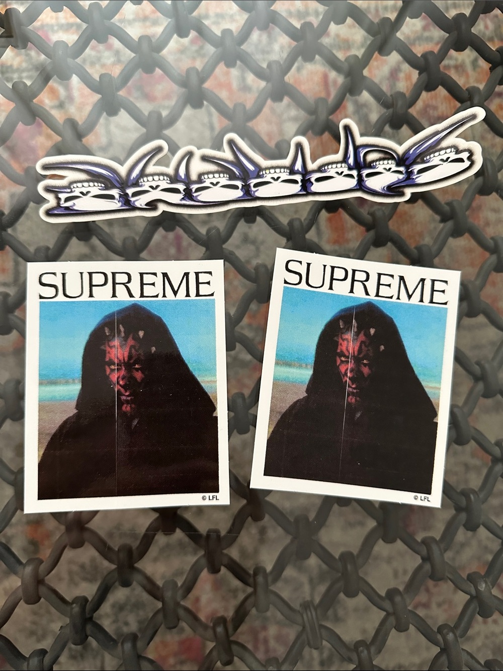 Supreme Black & Blue Darth Maul Graphic Sticker Trio